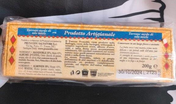 Torrone di mandorle - Peso netto: 200 gr ca